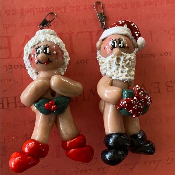 Other - Handcrafted; Naked Santa Set; Christmas Ornament
